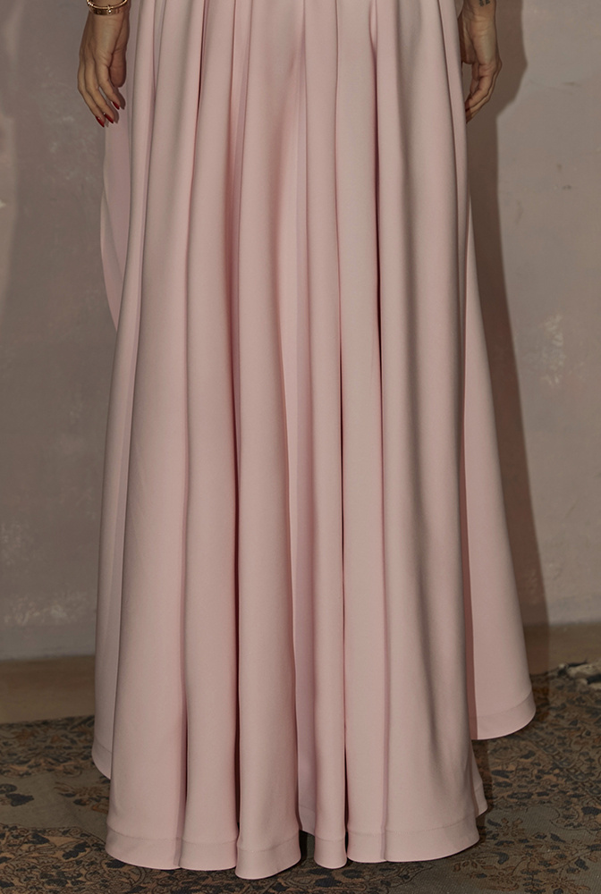 Bride - różowa długa suknia