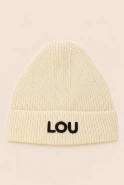 Czapka Zimowa z Logo Lou w Kolorze Ecru