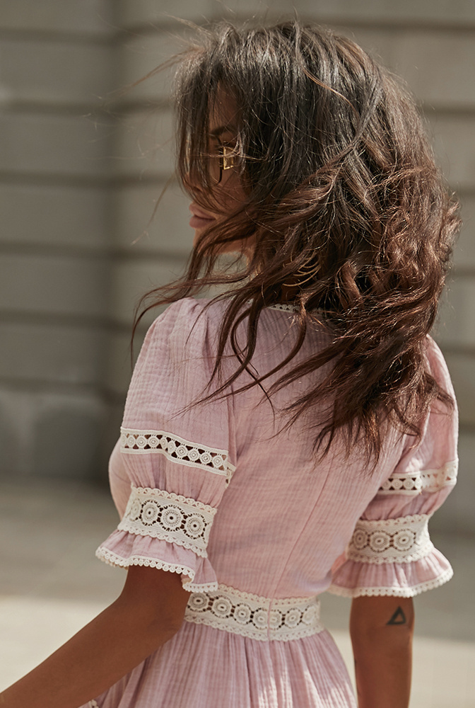 Gerda - sukienka boho chick z kremową koronką