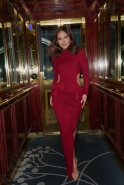 Luciana - czerwona sukienka maxi z kokardkami