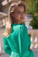 Clementine Zielona - estetyka draperii w mini sukience