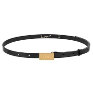 Pasek Lita - Elegancki Czarny Pasek Damski z Złotą Klamrą Lou