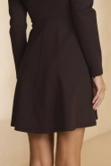 Justine - brązowa mini z ozdobnymi przeszyciami