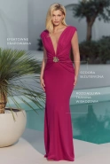 Jolina - drapowana sukienka maxi w odcieniu fuksji