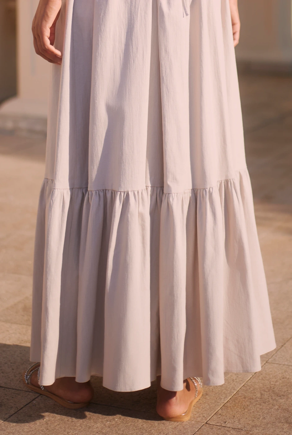 Kamalla Szara - maxi sukienka w stylu natural 