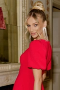 Xylem - czerwona sukienka mini z bufiastymi rękawami