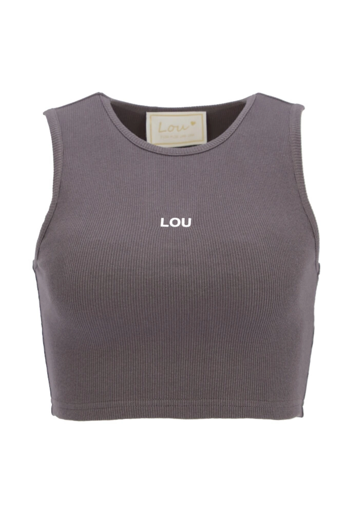 Saura - krótki grafitowy top bez ramiączek