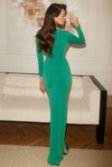 Sinem - szmaragdowa maxi z drapowaniem
