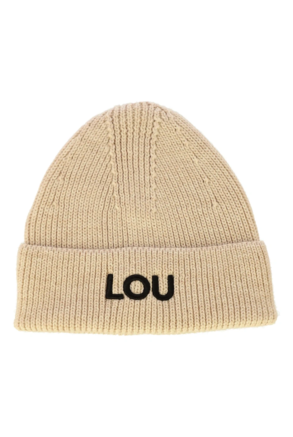 Beżowa Czapka Zimowa z Logo Lou