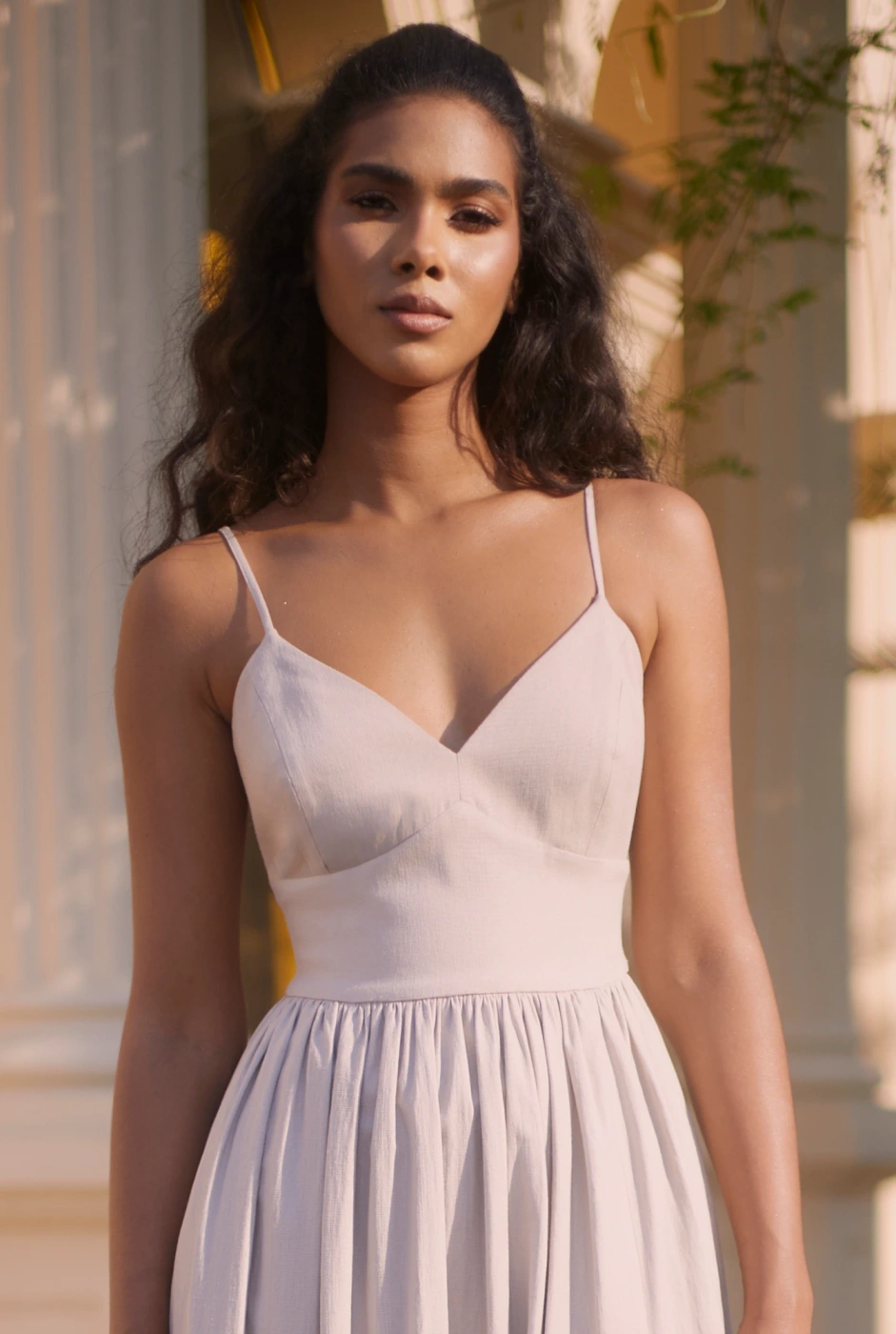 Kamalla Szara - maxi sukienka w stylu natural 