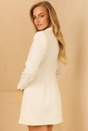 Zissa - marynarkowa mini sukienka w odcieniu ecru