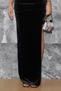 Diamante - czarna sukienka maxi z weluru