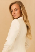 Zissa - marynarkowa mini sukienka w odcieniu ecru