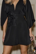 Jala - czarna mini w stylu kimono