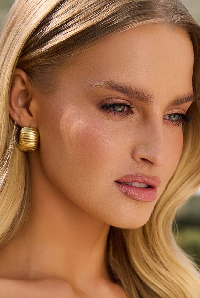 Lush - kolczyki z pozłacanej stali