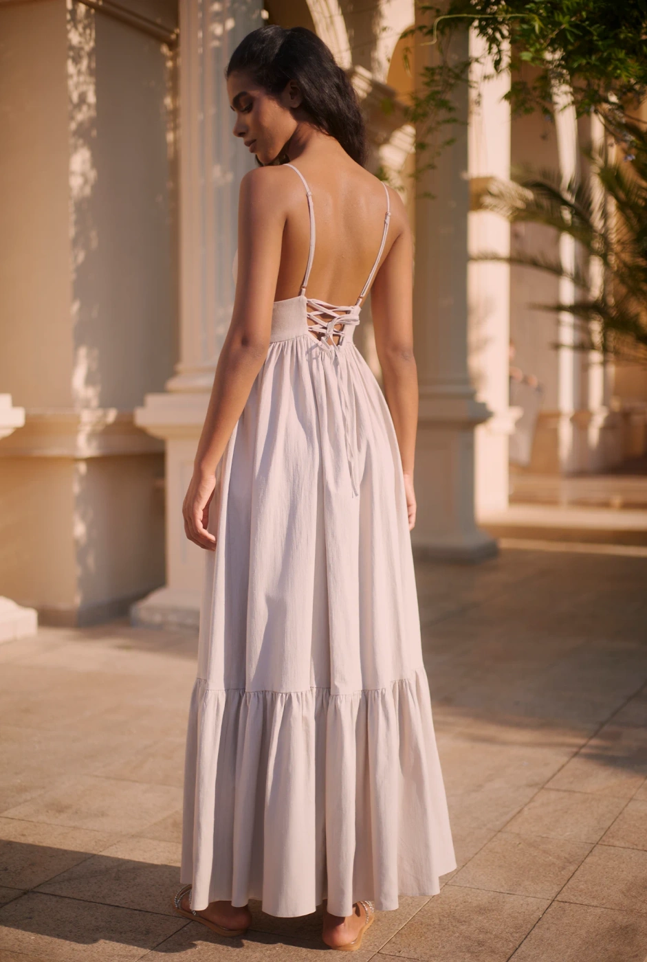 Kamalla Szara - maxi sukienka w stylu natural
