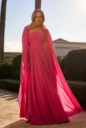 Oriana - różowa maxi z luźnymi rękawami