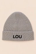 Szara Czapka Zimowa z Logo Lou