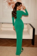Sinem - szmaragdowa maxi z drapowaniem
