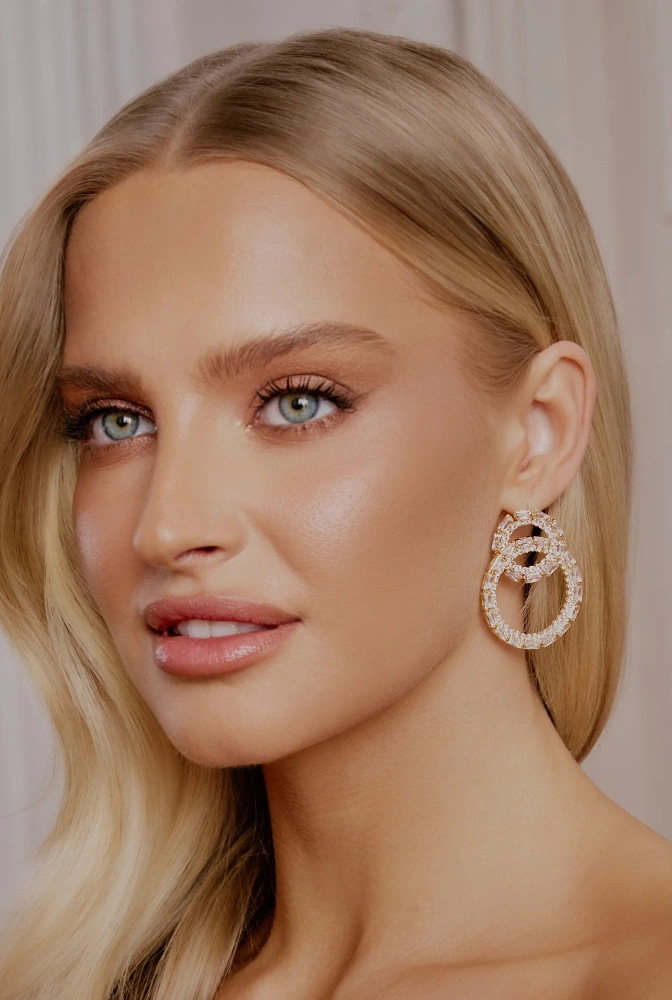 Doly - pozłacane kolczyki z cyrkoniami