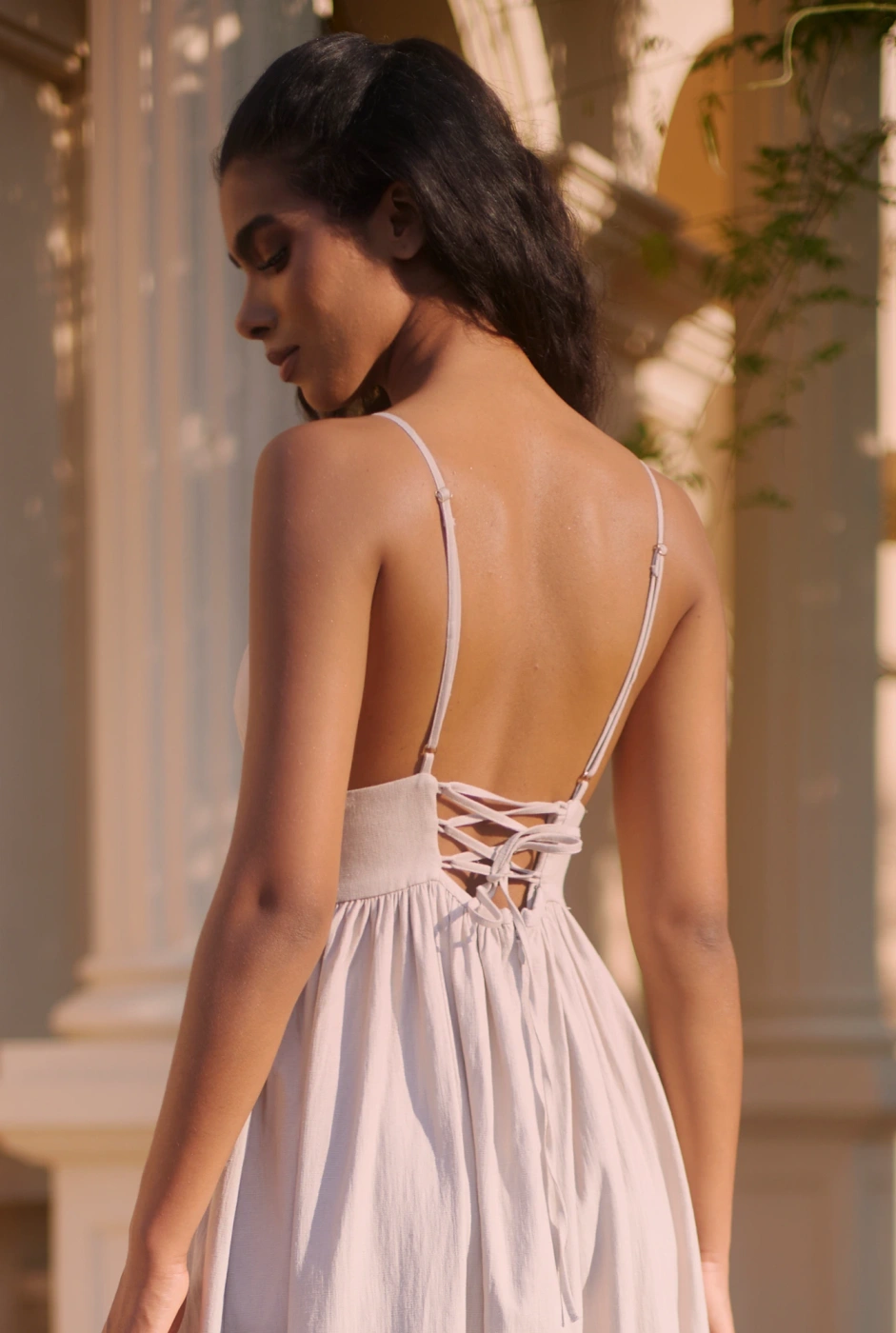Kamalla Szara - maxi sukienka w stylu natural 