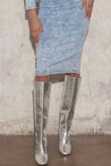 Tamara - midi sukienka jeansowa w błękicie 