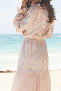 Maeve - sukienka maxi w stylu boho w odcieniu pudrowego różu