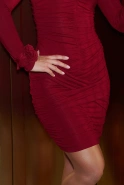 Lizette - czerwona mini sukienka z drapowaniem