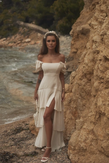 Marsela - Sukienka hiszpanka o długości maxi