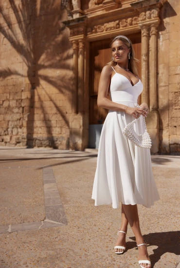 Ophelia Ecru - zwiewna sukienka midi w odcieniu ecru 