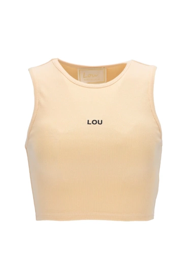 Saura - krótki kremowy top bez ramiączek