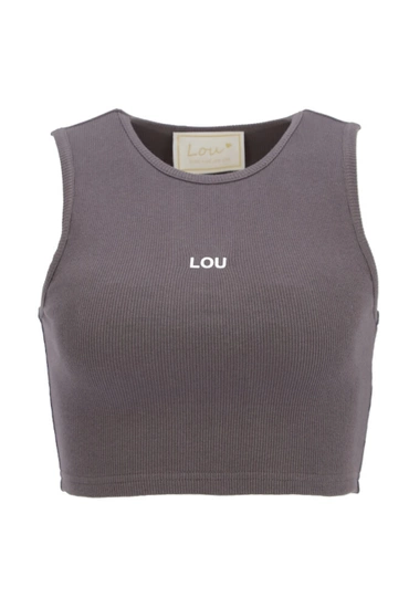 Saura - krótki grafitowy top bez ramiączek